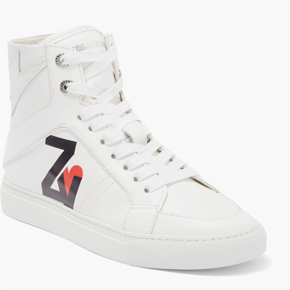 Zadig and volitare high top full leather sneakers